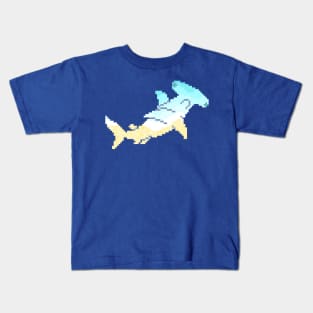 Modern Pixel Sea Hammerhead Shark Kids T-Shirt